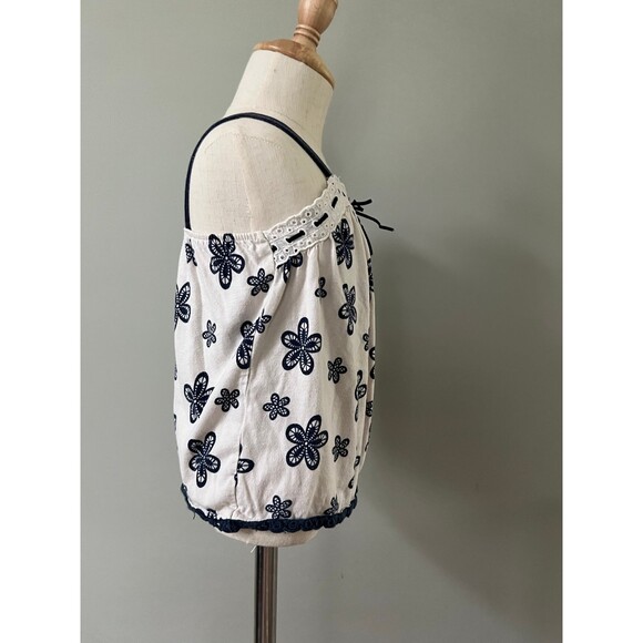 Girls 4th of July Blue & White Soft Cotton Sleeveless Halter Top Blouse sz 3T - Picture 6 of 8